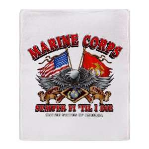   Throw Blanket Marine Corps Semper Fi Til I Die 