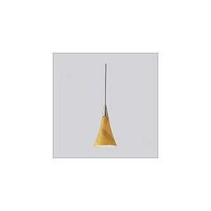   Mini Pendant Trumpet in Brushed Nickel with Mottled Amber and Yell