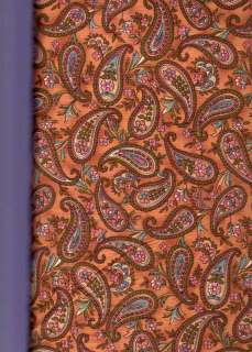 Peach Paisley Cotton Quilting/Sewing Fabric 1 YD  