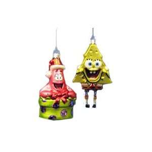  SpongeBob Squarepants and Patrick Glass Ornament Set