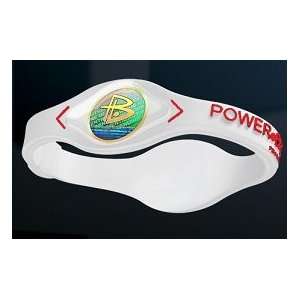 Power Balance Silicone Wristband Bracelet Small (White with Red Letter 