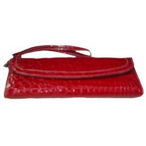  All in One Patent like Croc Embossed Wristlet Clutch in 