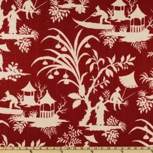  54 Wide Asian Crimson Toile ZIM 2050 Fabric By The Yard 