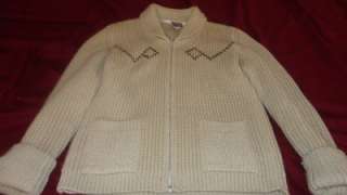 Adorable Western 70s Cowboy vtg Womens Cowichan Sweater M jacket 