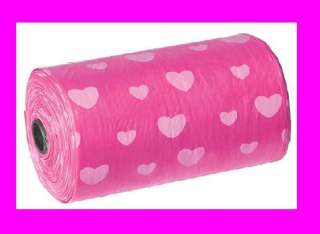 Pet Dog Waste Bags   9 Rolls of Bags (180 Bags) Pink  