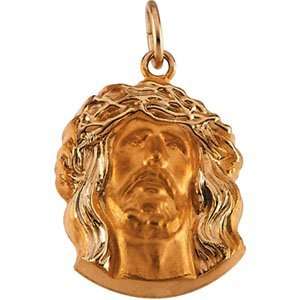   14K Yellow Gold 19.00X14.00 Mm Head Of Jesus W/Crown Pendant Jewelry