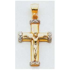  Two tone Crucifix   C961 Jewelry