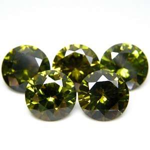   Olive Green CZ Cubic Zirconia Loose Stone Lot of 25 Pieces Jewelry