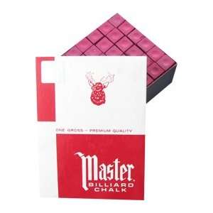  Master Pool Cue Chalk   Gross 144 Pieces   Burgundy 