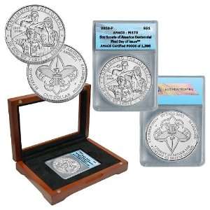  2010 Boy Scouts of America ANACS MS70 FDOI Silver Dollar 