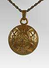 Cremation Celtic round cross urn jewelry necklace gold