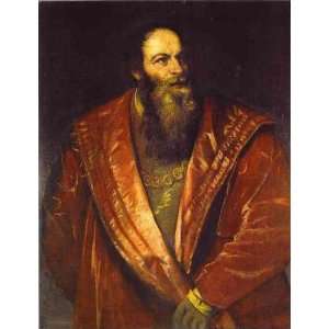   Titian   Tiziano Vecelli   32 x 42 inches   Portrait of Pietro Areti