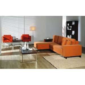 2pc Contemporary Modern Sectional Fabric w/Bookshelves 