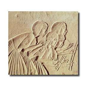  Tablet Depicting Four Scribes At Work New Kingdom C1400 Bc 