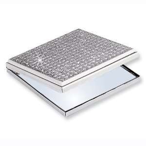  Nickel plated Silver Glitter Square Compact Jewelry