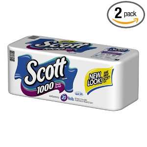  Scott Bath Tissue, White, 20 Count Packages (Pack of 2 