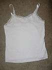 bebe Lace Eyelet Top With Satin Trim and Sequins Sz S White  