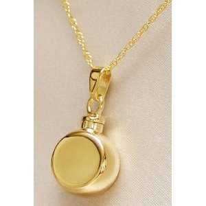  Gold Plated (14K) Small Round Urn Pendant