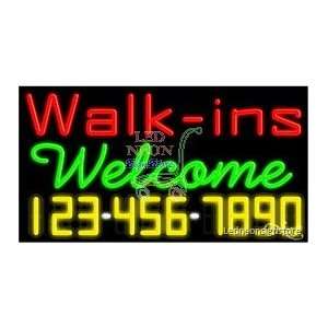 Walk ins Welcome Neon Sign 20 inch tall x 37 inch wide x 3.5 inch deep 