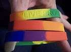   200 customized rainbow silicone bracelets wristbands debossed returns