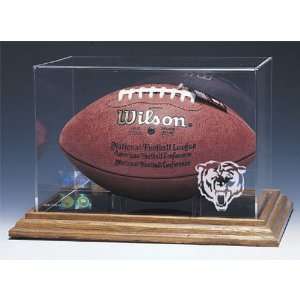  Chicago Bears NFL Football Display Case (Wood Base 