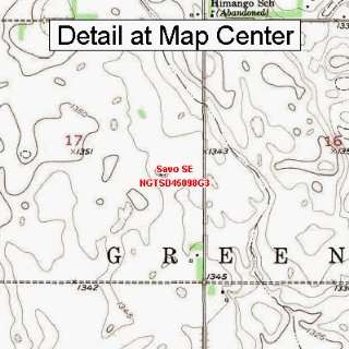  USGS Topographic Quadrangle Map   Savo SE, South Dakota 