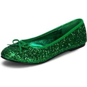  Glitter Green Flat Adult Shoes