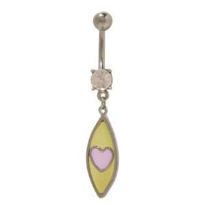  Dangler Pastel Heart Belly Button Ring   BP332 Jewelry