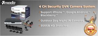 ZMODO 4 CH CCTV Security DVR Outdoor IR Camera System 500GB SKU# PKD 