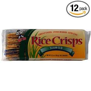 Hot Kid Rice Crisps, Seaweed, 3.5 Ounce Bags (Pack of 12)  