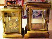 Antique Tiffany & Co. Repeating Brass Carriage Clock With 2 Cases, 2 
