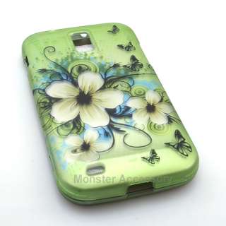 Green Daisys Hard Case Snap On Cover For Samsung Galaxy S2 (T Mobile 