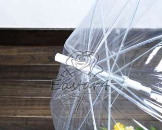New Fashion Full Transparent dome J handle Manual Opening Sun Umbrella 