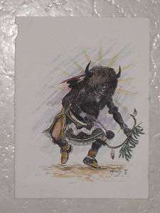 Hopi Neil David Sr. Buffalo Dancer Drawing S6  