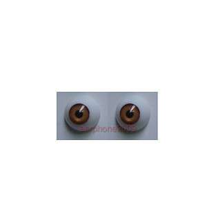 pair 22mm dark brown Half Doll Eyes Round Acrylic Y 2  