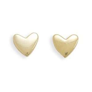   CleverSilvers Gold Plated Heart Stud Earrings CleverSilver Jewelry