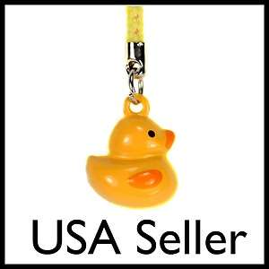 RUBBER DUCK BELL CHARM Yellow Ducky Cell Phone Strap  
