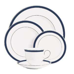   Cobalt Platinum Banded Bone China 5 Piece Place Setting, Service for 1
