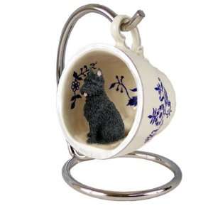  Bouvier Des Flandres Blue Tea Cup Dog Ornament   Cropped 