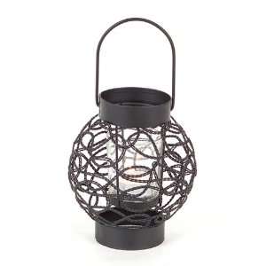   of 3 Chic Botanical Decorative Black Wire Pillar Candle Lanterns 6