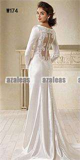   Gown Back Hollow out Wedding Dress Long Sleeve Bridal Gowm 2012  