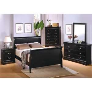   Philippe 4 Pc Full Size Bedroom Set in Deep Black