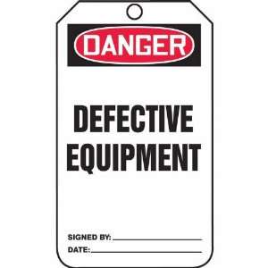 Tag, Danger Defective Equipment, Back A, 5 7/8 X 3 3/8, RV Plastic 