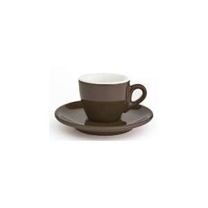  Italian ACF Scurro Brown Set of 4 espresso cup and saucer 