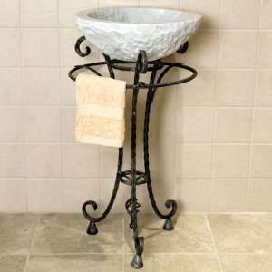  Delarue Wrought Iron Sink Stand with Towel Bar   Gunmetal 