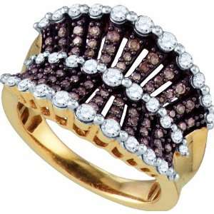  Fashionable Ring Delicately Crafted in 10K Two Tone Gold 