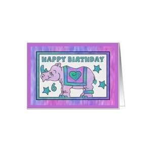  Rhino Baby Pink, Happy 6th Birthday Card Toys & Games