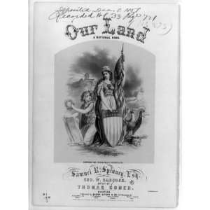   land,national song,sheet music cover,G Babcock,1858