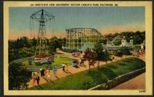 BALTIMORE MD Carlins Amusement Park Roller Coaster  
