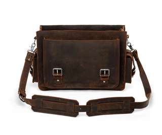  Leather Briefcase Messenger Laptop Bag Satchel Attache Large 16 New